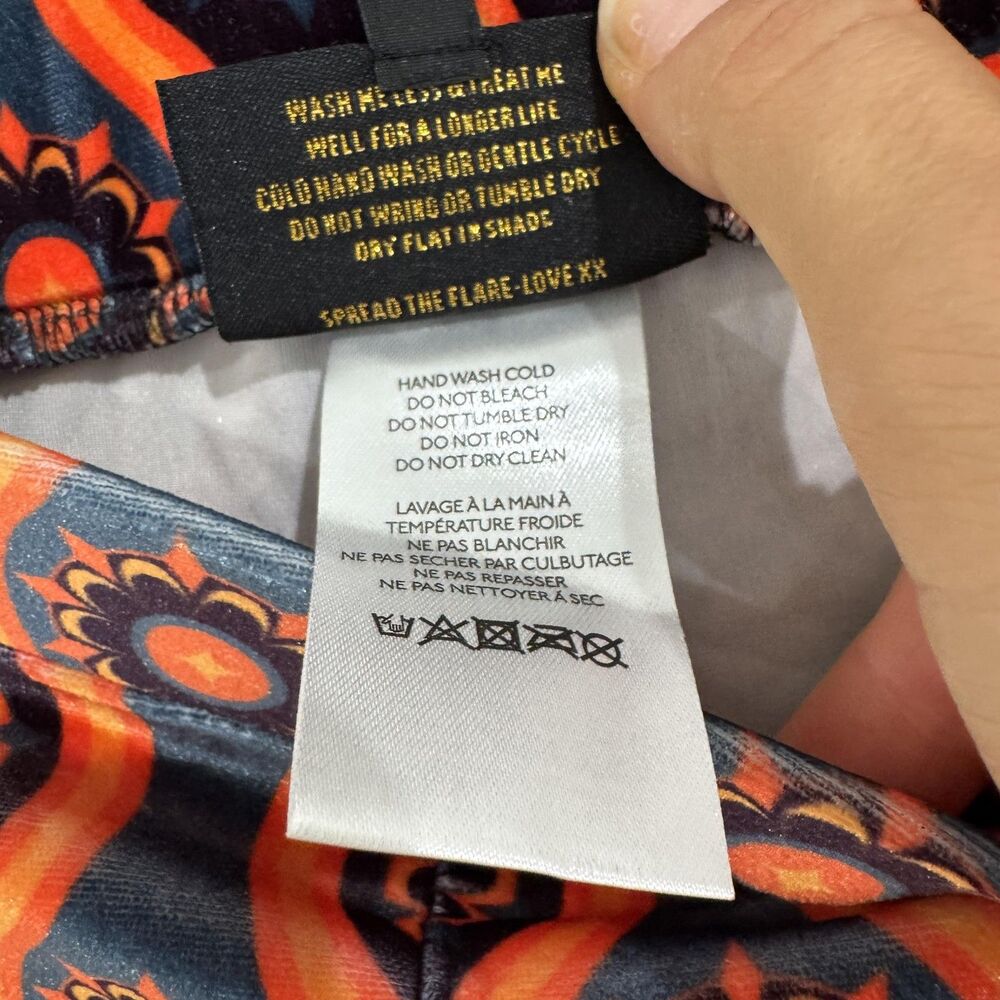 Free People Flare Street Barbara Hulanicki Pants Womens Small Orange Velvet - Picture 4 of 10